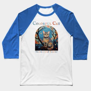 Colorful Cat Baseball T-Shirt